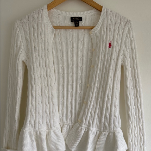 Polo Ralph Lauren Girls Cable Knit Cardigan – 100% Cotton - Picture 4 of 12